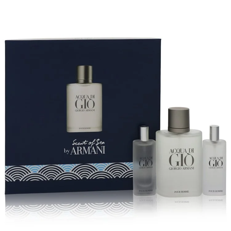 Acqua Di Gio Gift Set: 100 ml (3,4 oz) Eau De Toilette (EDT) Spray + 2x 0,5 oz Mini EDT Sprays chính hãng Giorgio Armani