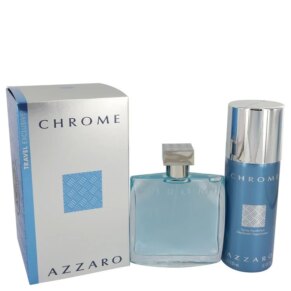 Chrome Gift Set: 100 ml (3,4 oz) Eau De Toilette (EDT) Spray + 150 ml (5 oz) Deodorant Spray chính hãng Azzaro