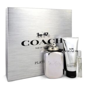 Coach Platinum Gift Set: 100 ml (3,3 oz) Eau De Parfum (EDP) Spray + 100 ml (3,3 oz) Shower Gel + 0,25 oz Mini EDP Spray chính hãng Coach