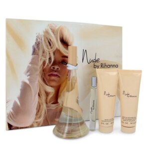 Nude Gift Set: 100 ml (3,4 oz) Eau De Parfum (EDP) Spray + 3 oz (90 ml) Body Lotion + 3 oz (90 ml) Shower Gel + 0,33 oz Mini EDP Spray chính hãng Rihanna