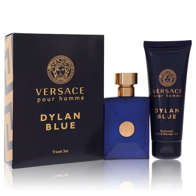 Versace Pour Homme Dylan Blue Gift Set: 2 piece Travel Set includes 50 ml (1,7 oz) Eau De Toilette (EDT) Spray + 100 ml (3,4 oz) Shower Gel chính hãng Versace